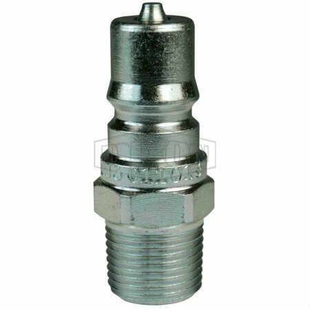 DIXON DQC H Industrial Interchange Male Plug, 3/4-14 Nominal, Male NPTF, 303 Stainless Steel H4M6-S